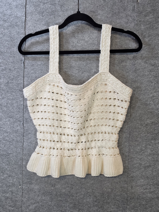 J. Crew Tops - J. Crew Crochet Knit Camisole with Ruffled Hem